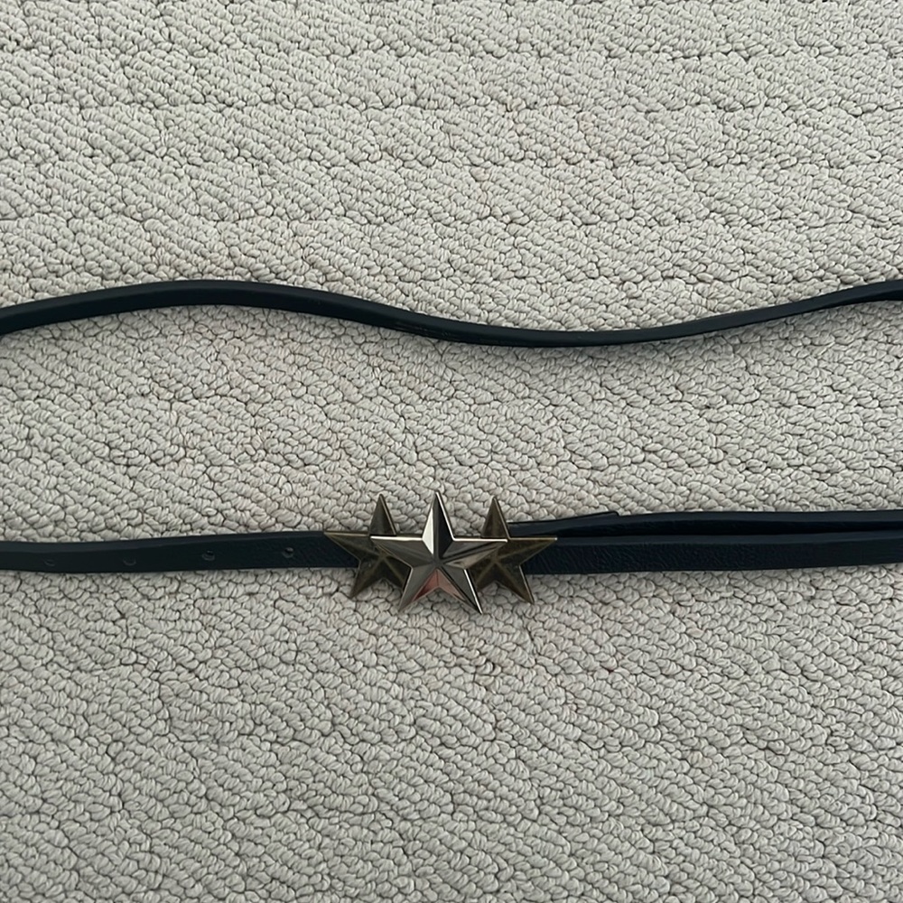 Lovestrength black and gold star belt